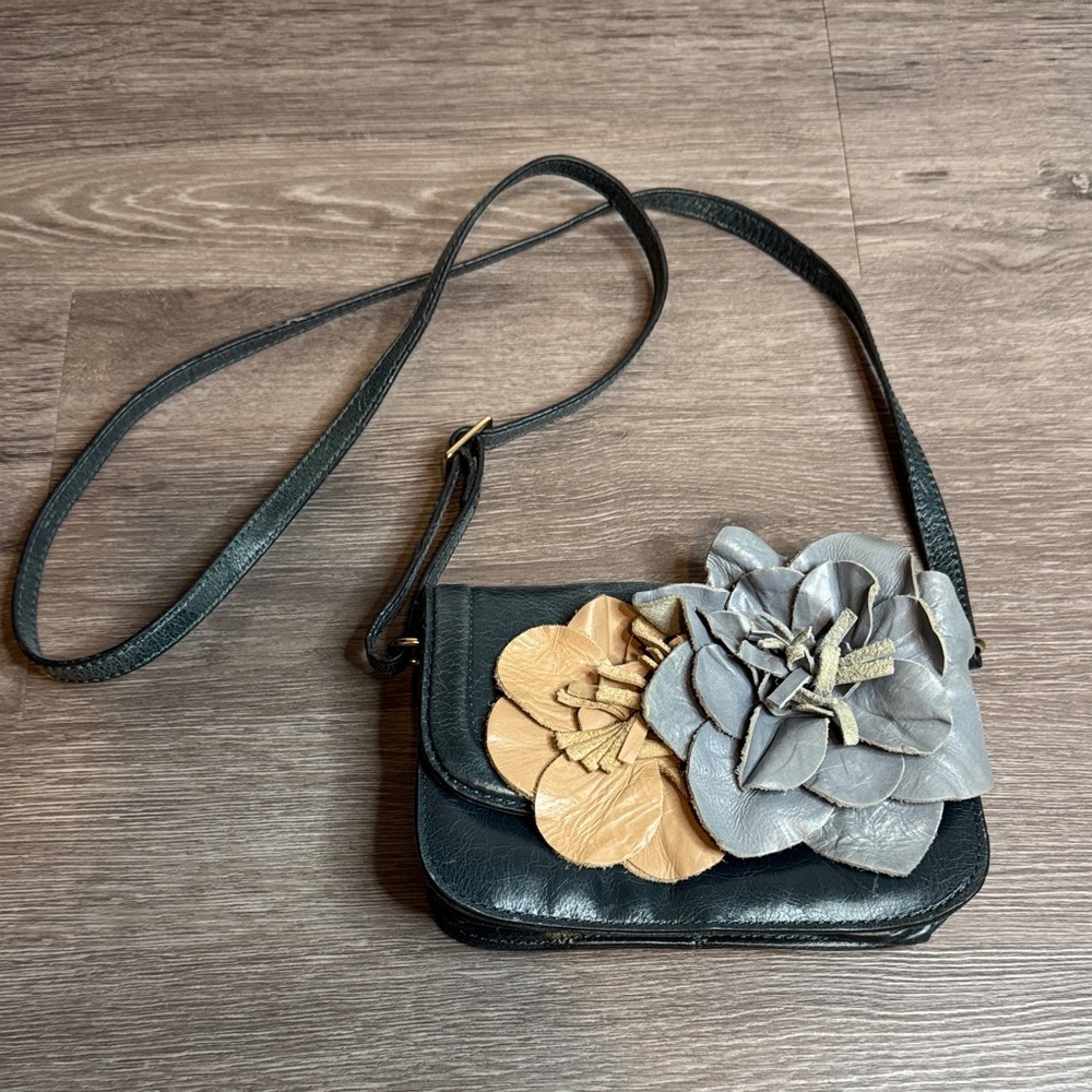 Leather Floral Crossbody Mini Bag